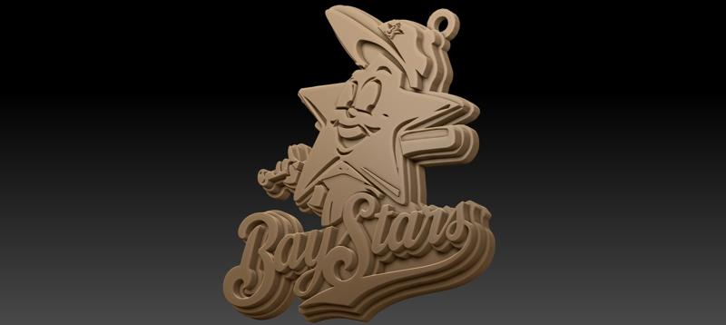 NPB Yokohama Baystars keychain badge printable and renderable
