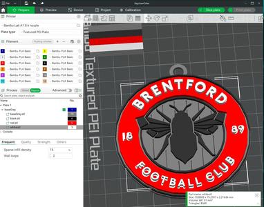 Premier League Brentford keychan badge printable and renderable