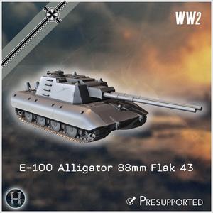 Flakzwilling 88mm Flak 43 L/71 auf E-100 Alligator Entwicklung twin anti-air tank - Germany Eastern Western Berlin What If Alternate history protype Alternate Events WWII