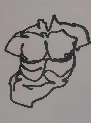 man bust, wall art, line art, decoration