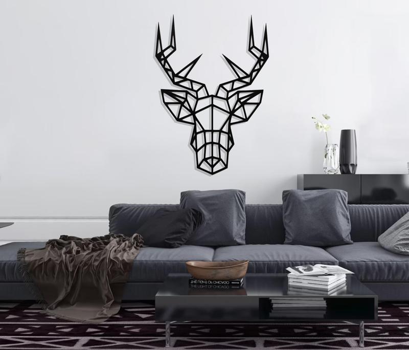 Geometric Poly Deer LINE ART - WALL ART