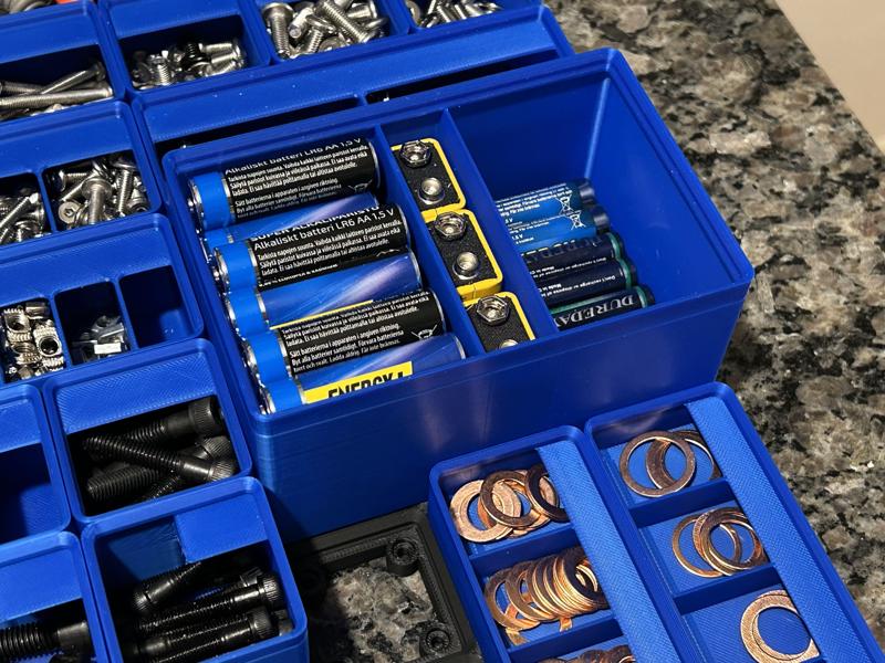 Gridfinity Battery Storage Box 2x3x9