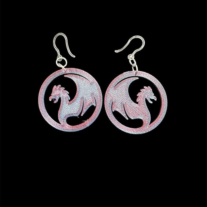 2 pairs of dragon earrings