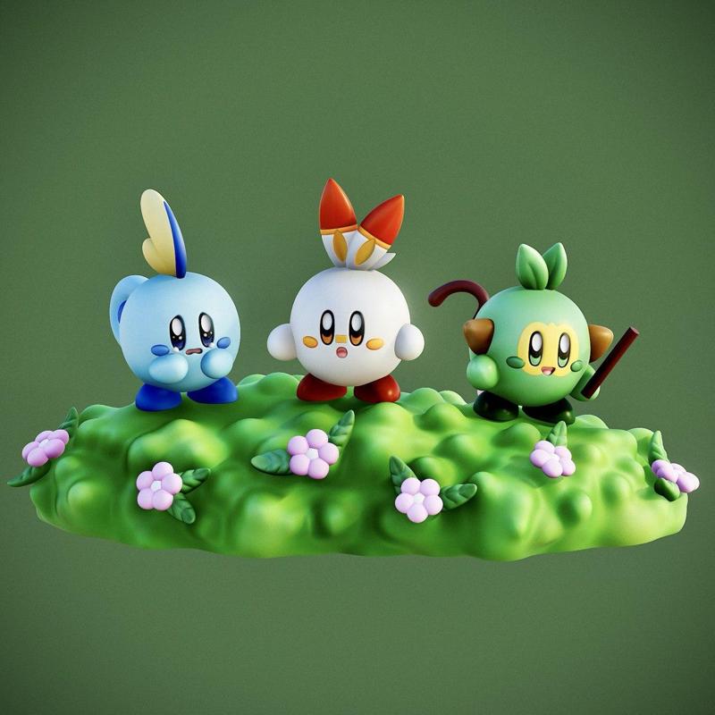 Free Kirby X Starters Pokemon