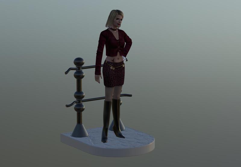 Maria - Silent Hill 2 | 1:9 Scale 3D Model with Separated Print Parts (23 cm)