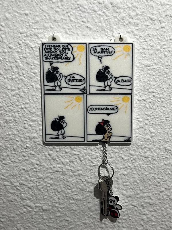 Mafalda keychain and key holder to be printed with Bambu slicer or similar