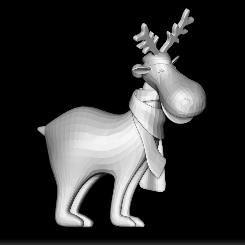 deer santa - christmas decoration - deer statue toon - deer toy - deer decor