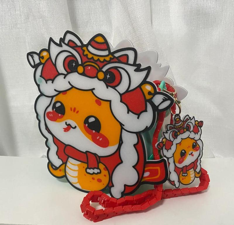 2025 Lunar New Year - Adorable Golden Snake Lion Dance Bag