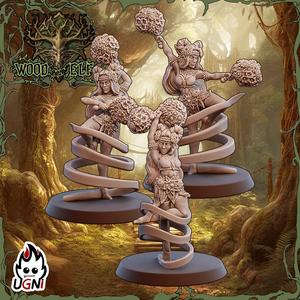 Fantasy Football - Elf Cheerleaders x3 - Wood Elf