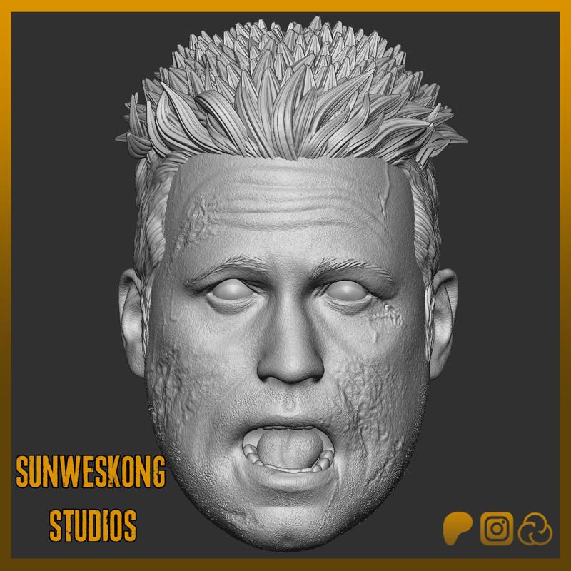 Residual Evil 3 Remake Brad Vickers Zombified Headsculpt