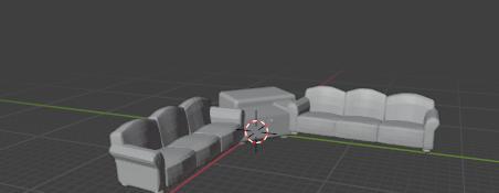 Couch with Bedside Table