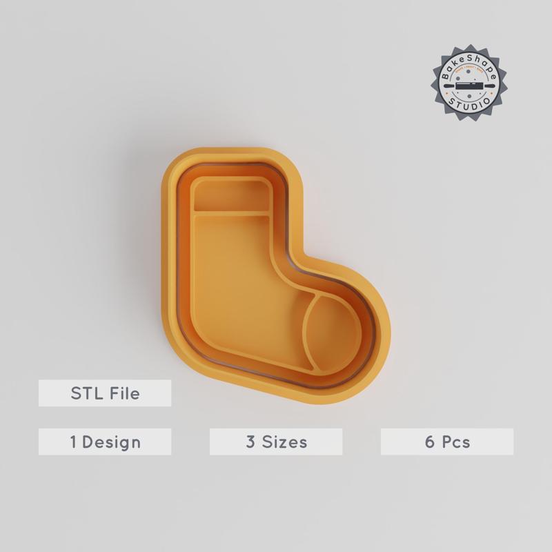 Christmas Stocking Cookie Cutter & Stamp Set, Festive Stocking Baking Tool, 3 Sizes, Perfect for Cookies & Fondant