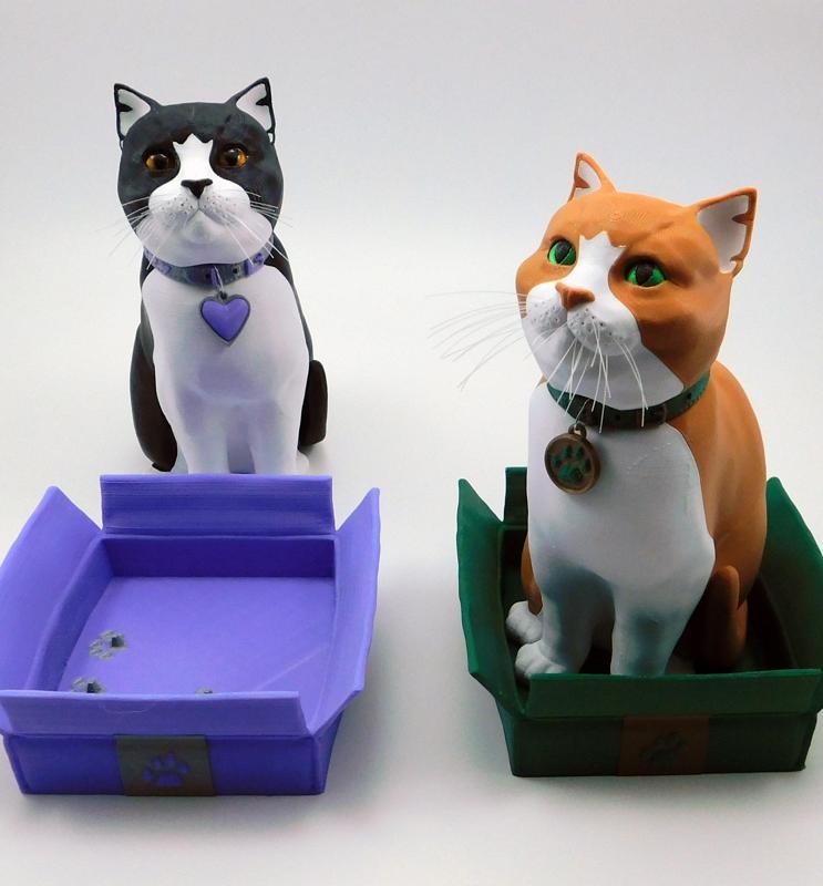 Schrodinky: British Shorthair Cat In A Box - 3D printable multipart model - multi material package
