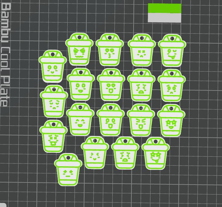 Set of 19 kawaii key rings