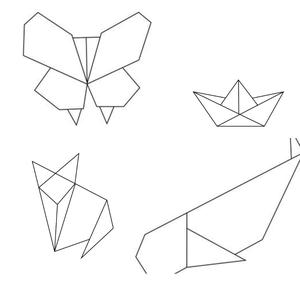 simple geometric line animals
