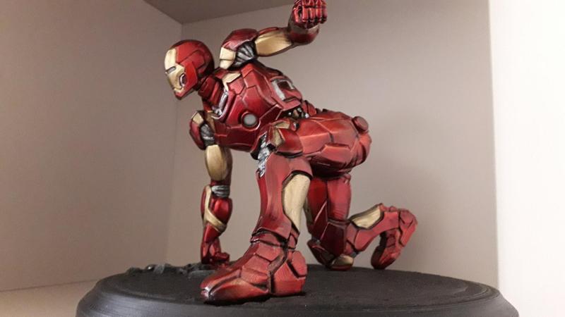 Iron Man MK43 - Super Hero Landing Pose - with lights - MINIMAL SUPPORTS EDITION