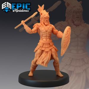 Jaguar Warrior Spear & Shield / Aztec Fighter / Jungle Tribe / Temple Guard / Woodland Encounter