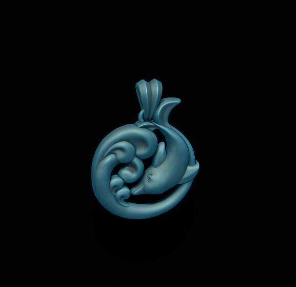 Dolphin pendant 3D print model