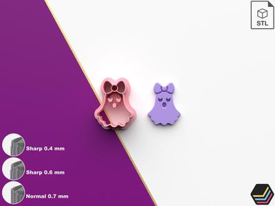 Polymer Clay Cutter Ghost *6 Size *3 Cut Version | Halloween Cutter | STL file for 3D printing