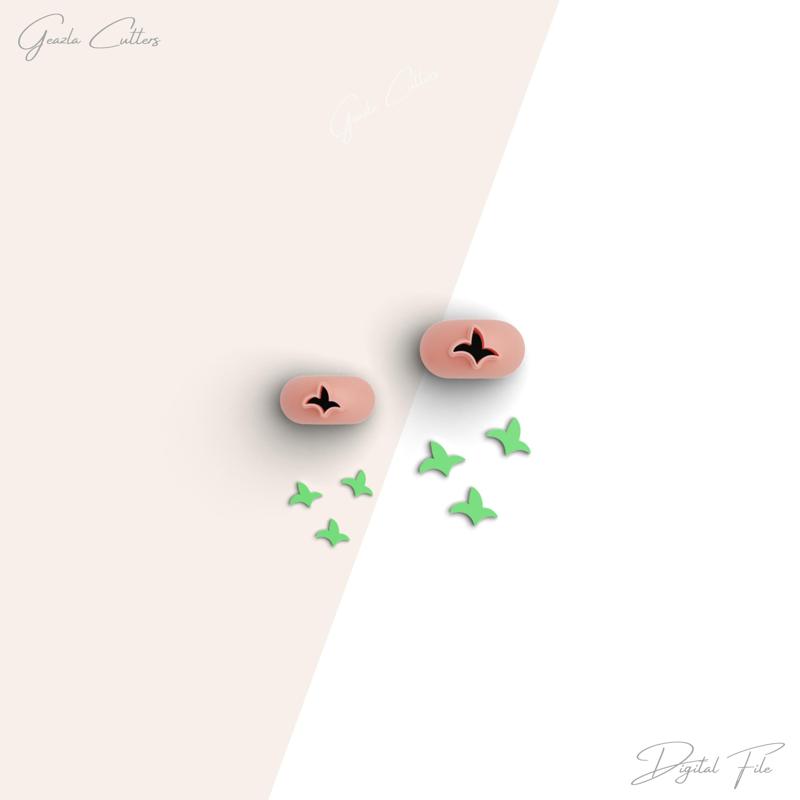 Herb Leaf Micro Clay Cutter, Leaves Polymer Clay Cutter, Tiny Clay Cutter, 2 Sizes Included, Digital STL File, No: 35