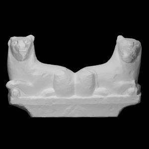 Pediment of a funerary stele with lions
