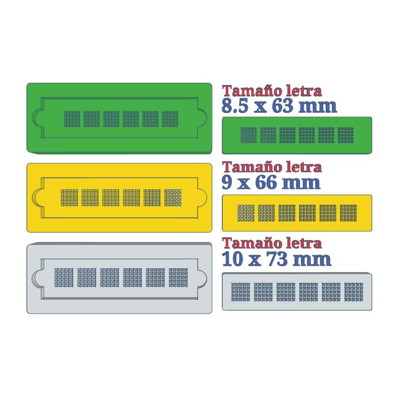 Patent engraving template 10 mm height 5x5 points