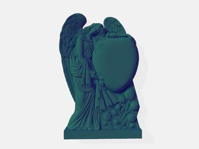 Tombstone 3D stl, cruce stl, Angel
