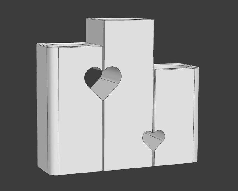 VALENTINE DAY LOVE CANDLE HOLDER SET 3
