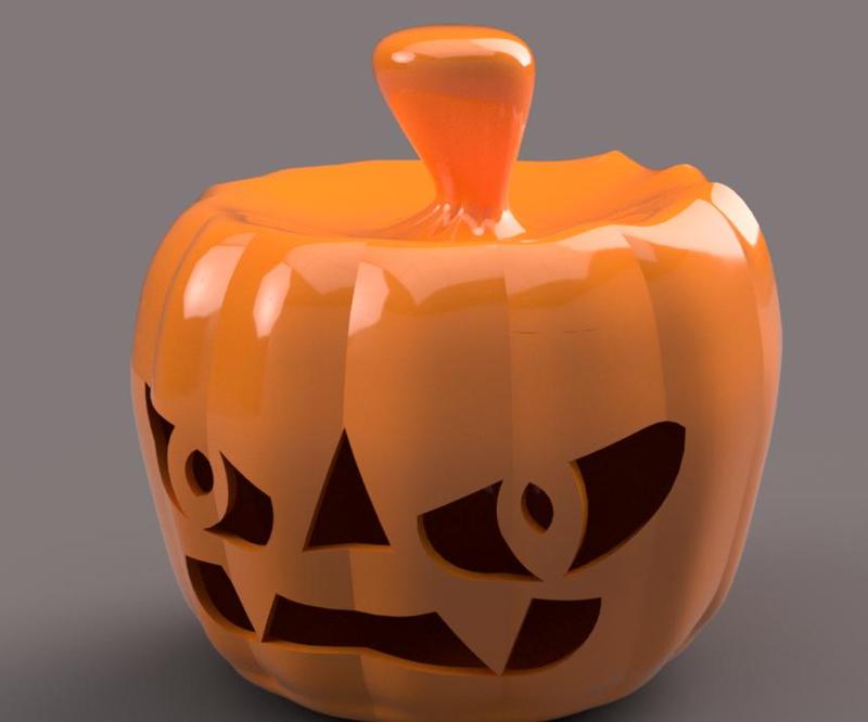 real halloween pumpkin v11 candlestick magic ritual for 3d-print or cnc