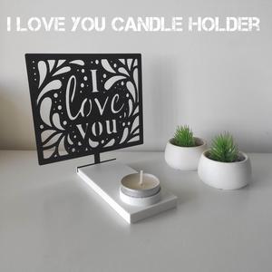 Tealight candle holder - i love you