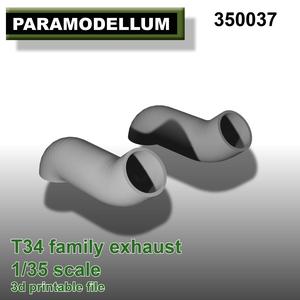 350037 T34 family exhaust 1/35 scale.