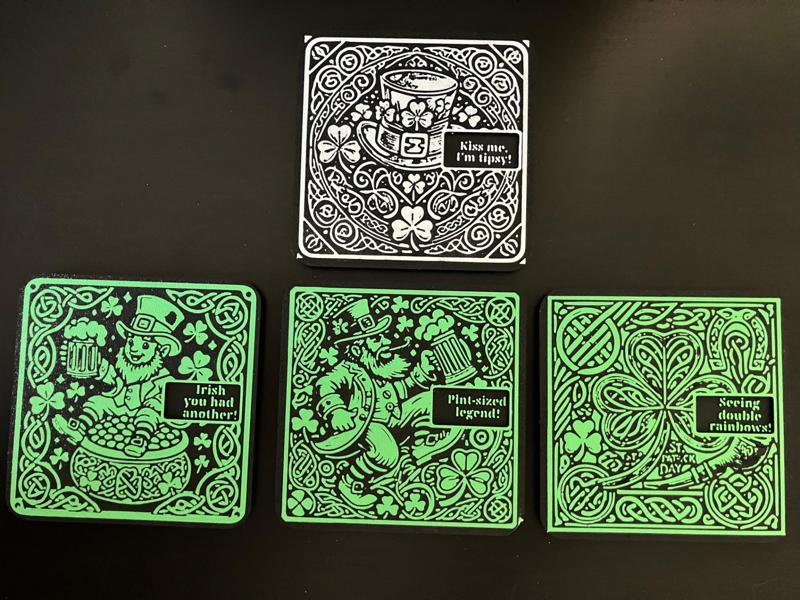 Spin & Sip – St. Patrick’s Day Coasters