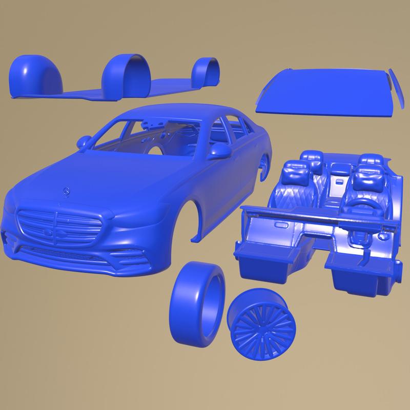 Mercedes Benz S-Class Short 2021 PRINTABLE CAR IN SEPARATE PARTS