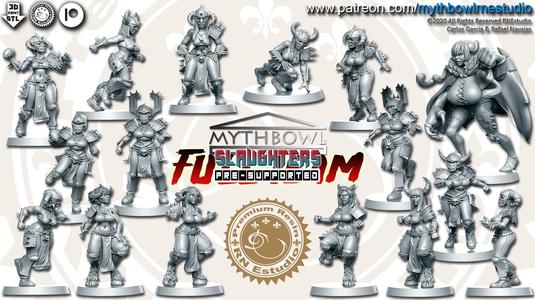 Slaughters 16 miniatures Fantasy Football 32mm PRE-SUPPORTED
