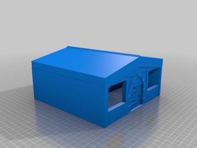 house with bed and chest