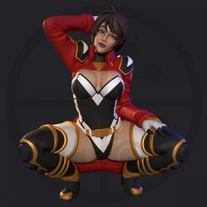 Glamorous Ace Pilot Coyote Morgan Pinup Display Model