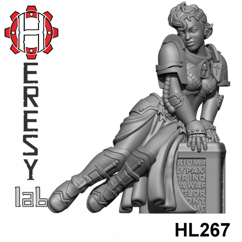 HL267 - Heresylab - SciFi Female PinUp Gray Guard Knight