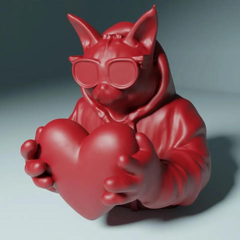 Valentine Day - Cool Cat holding a heart   