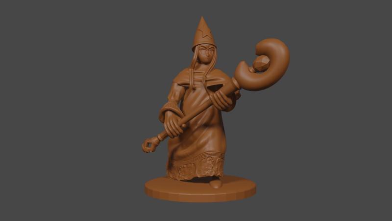 Final Fantasy Tactics inspired, female Time Mage, Tabletop DnD miniature,
