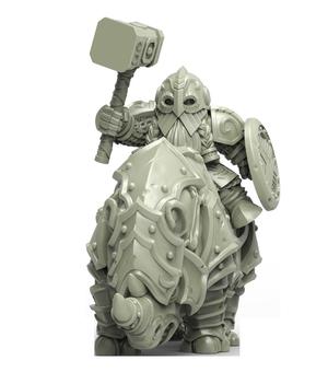GH002 Heresylab - Dwarf King Guard on Rhino