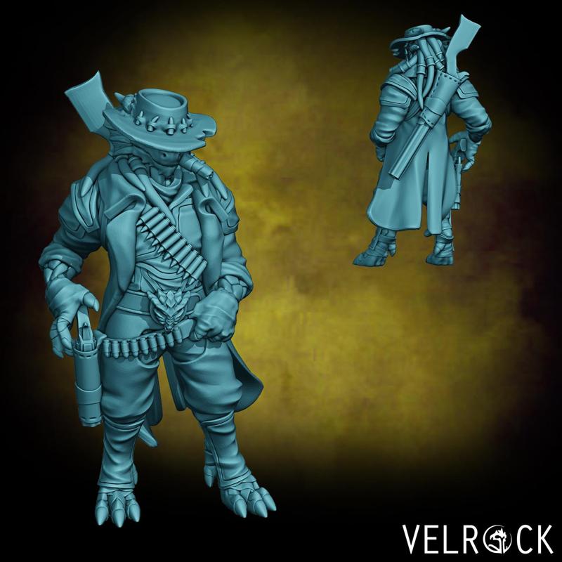 Male Dragonfolk Gunslinger (PRESUPPORTED)