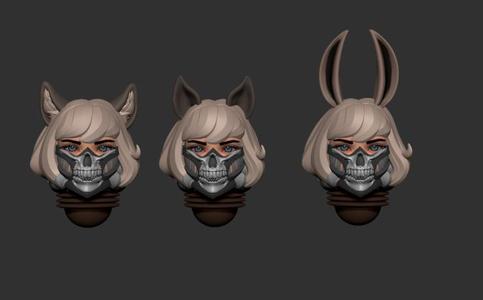 Space nuns anime heads pack 2