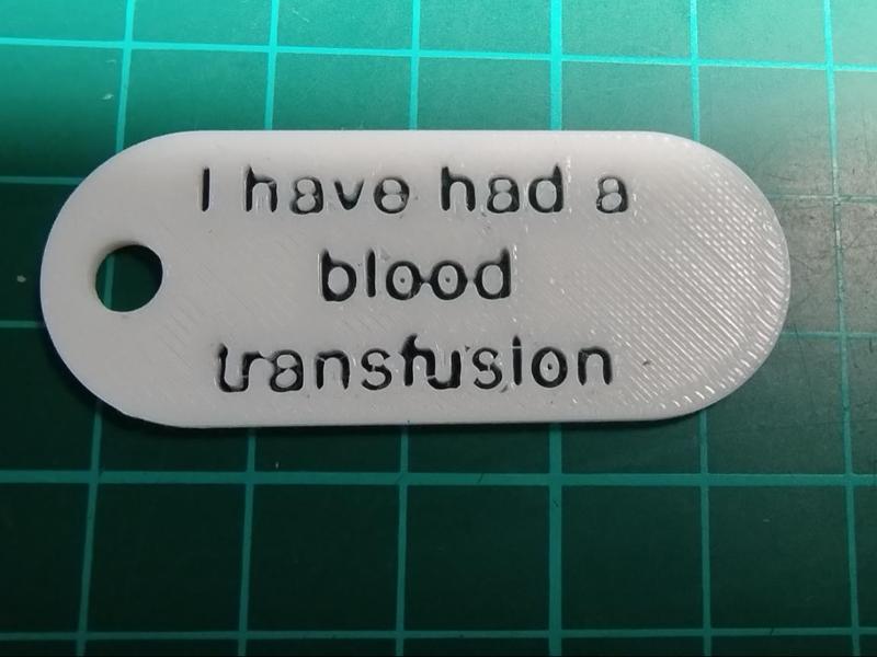 Dog Blood Transfusion Tag For Collar