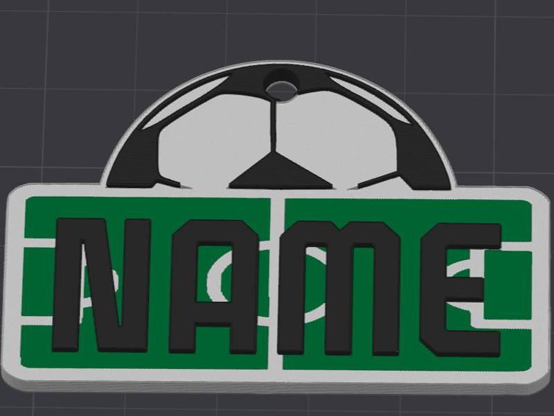 Soccer Football Name plate and Keychain