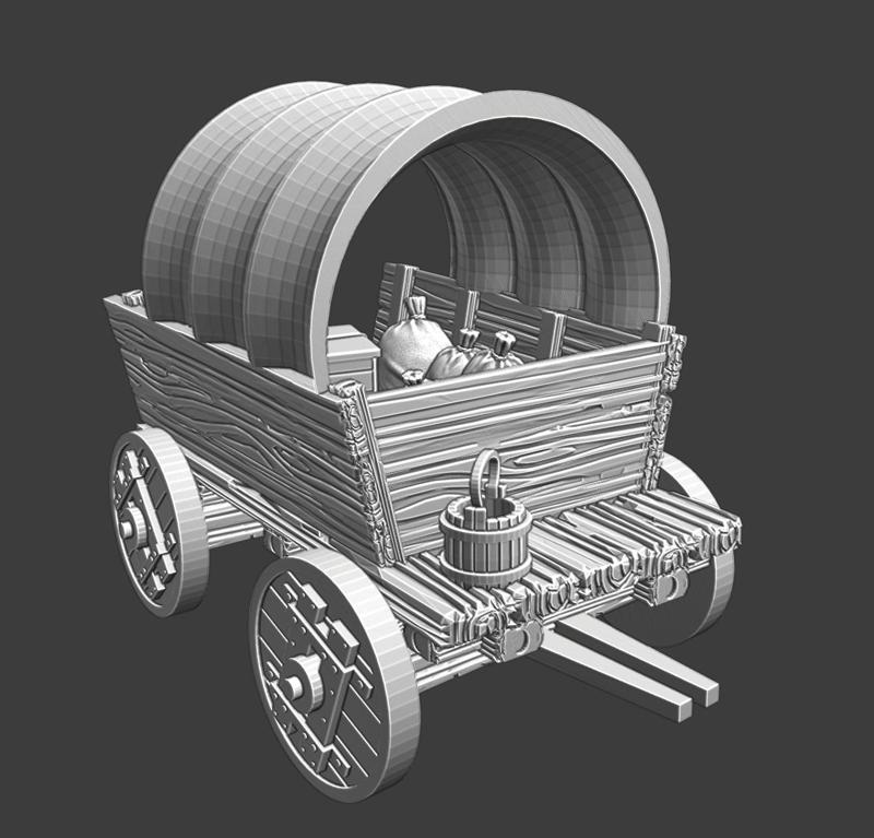 Medieval small wagon - half cover