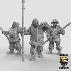 Zombie Town Guard with Spears (pre supported)