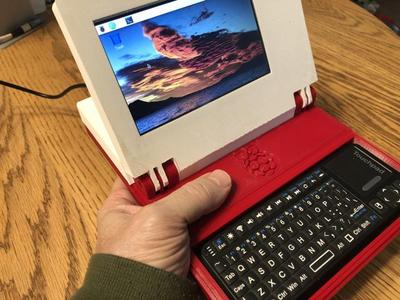 Mini Laptop Raspberry Pi 4 with active cooling