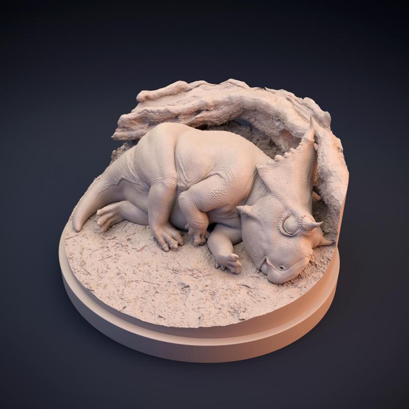 Juvenile Diabloceratops sleeping