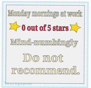 Monday Morning Work Sign   