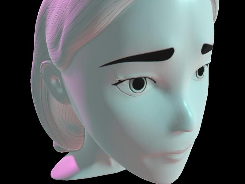 Serene Stylized Face Bust